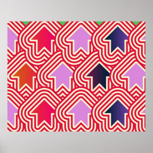 Pop-Kunst-Pfeile Up rotes violettes Blau Poster
