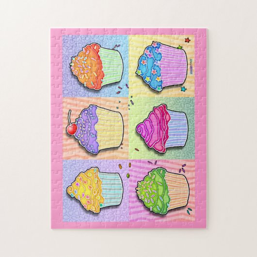 Pop-Kunst-Regenbogen-Kuchen-Puzzlespiel Puzzle (Vertikal)