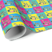 Pop-Kunst-Retro Musik-Trommel Geschenkpapier (Rolleneckpunkt)