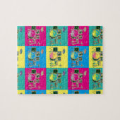 Pop-Kunst-Retro Musik-Trommel Puzzle (Horizontal)