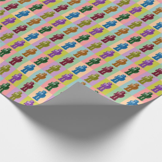 Pop-Kunst-Roboter-Verpackungs-Papier Geschenkpapier (Ecke)
