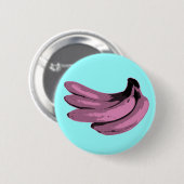 Pop-Kunst-Rosa-Bananen-Grafik Button (Vorne & Hinten)