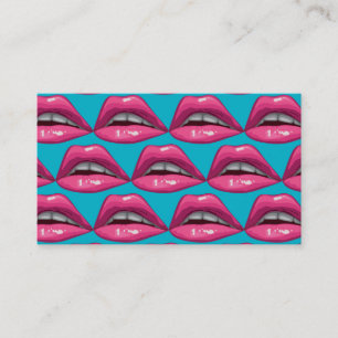 Pop-Kunst-Rosa-Lippenmake-up Visitenkarte