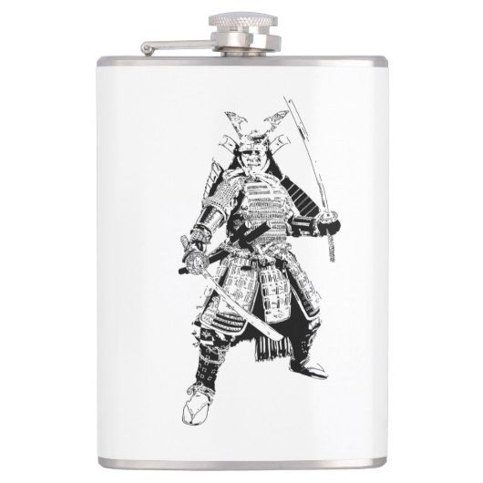 Pop-Kunst-Samurai-Flasche Flachmann (Vorderseite)