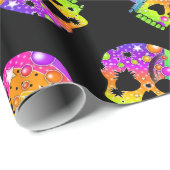 POP-KUNST-SCHÄDEL-VERPACKUNGS-PAPIER GESCHENKPAPIER (Rolleneckpunkt)