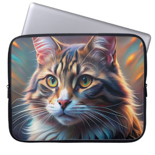 POP KUNST SCHAUEN BROWT TABBY CAT AUS LAPTOPSCHUTZHÜLLE