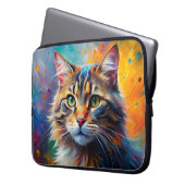 POP KUNST SCHAUEN BROWT TABBY CAT AUS LAPTOPSCHUTZHÜLLE (Vorderseite Links)