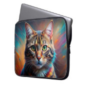 POP KUNST SCHAUEN BROWT TABBY CAT AUS LAPTOPSCHUTZHÜLLE (Vorderseite Links)