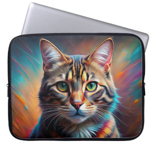 POP KUNST SCHAUEN BROWT TABBY CAT AUS LAPTOPSCHUTZHÜLLE