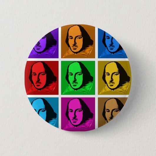 Pop-Kunst Shakespeare Button (Vorderseite)