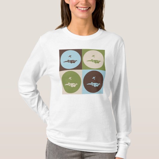 Pop-Kunst Skydiving T-Shirt (Vorderseite)