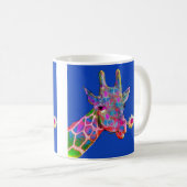 Pop-Kunst-Sonnenblume-Giraffe Kaffeetasse (VorderseiteRechts)