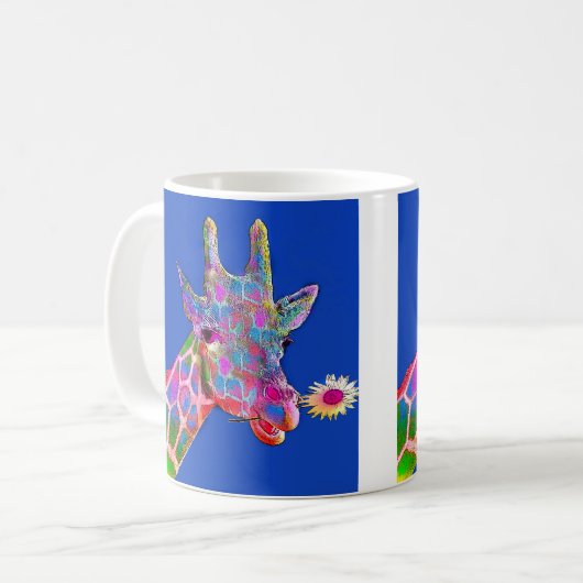 Pop-Kunst-Sonnenblume-Giraffe Kaffeetasse (Vorderseite Links)