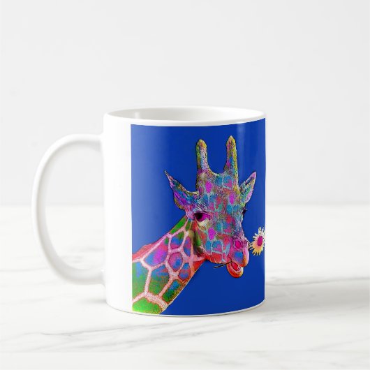 Pop-Kunst-Sonnenblume-Giraffe Kaffeetasse (Links)