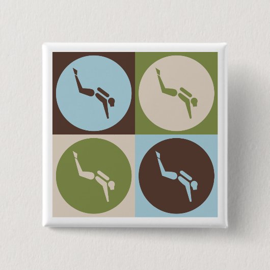 Pop-Kunst-Sporttauchen Button (Vorderseite)