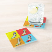 Pop-Kunst-Stilett-GlasUntersetzer, Mode-Thema Glasuntersetzer (Schrägansicht)