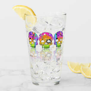 Pop-Kunst-Tag der toten Schädel Glas