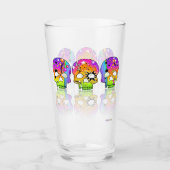 Pop-Kunst-Tag der toten Schädel Glas (Vorderseite)