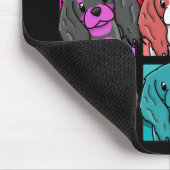 Pop-Kunst-unbekümmerter Königcharles Spaniel Mousepad (Ecke)