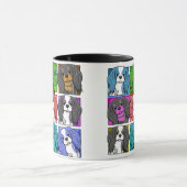 Pop-Kunst-unbekümmerter Königcharles Spaniel Tasse (Zentrum)