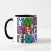 Pop-Kunst-unbekümmerter Königcharles Spaniel Tasse (Links)