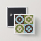 Pop-Kunst-Veterinärmedizin Button (Vorne & Hinten)