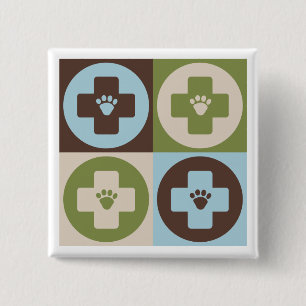 Pop-Kunst-Veterinärmedizin Button