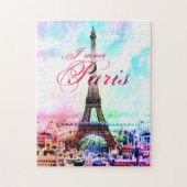 Pop-Kunst-Vintager Eiffel-Turm Puzzle (Vertikal)
