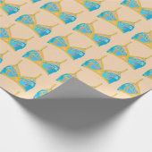 Pop-Kunst-Wäsche im Blau und im Gold Geschenkpapier (Ecke)