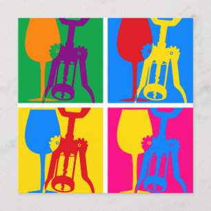 Pop-Kunst-Wein Einladung