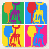 Pop-Kunst-Wein Rechteckiger Pappuntersetzer (Vorderseite)