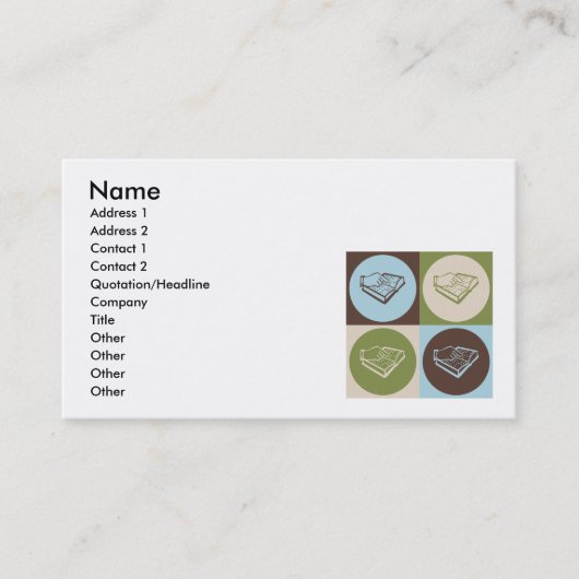 Pop-Kunst, welche die Person mit Sehstörungen Visitenkarte (Vorderseite)