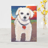 Pop-Kunst-Welpe Karte (Gelbe Blume)