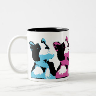 Pop-Kunst-Welpen-Tasse Zweifarbige Tasse