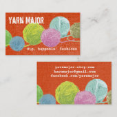 Pop-Kunstbälle aus Strickfaser Visitenkarte (Vorne/Hinten)
