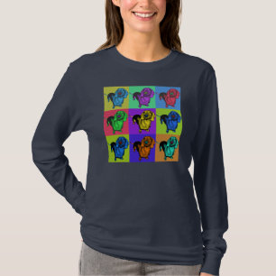Pop-Kunstdachsund-Dackel täfelt MehrfarbenPopart T-Shirt