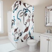 Pop-Kunstgegenstände: abstrakte Aquarellbilder. Duschvorhang (Beispiel)