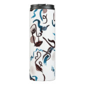 Pop-Kunstgegenstände: abstrakte Aquarellbilder. Thermosbecher (Rückseite)