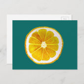 Pop kunstgelbe Zitronenfrüchte Original Aquarell Postkarte (Vorne/Hinten)