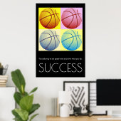 Pop Kunstgeschichte Motivierend Basketball Trendy Poster (Heimbüro)