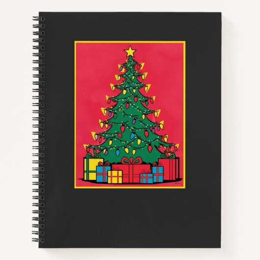 Pop Kunstgestaltung eines Weihnachtsbaumes mit Prä Notizblock (Vorderseite)