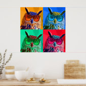 Pop-Kunstkauz Poster (Küche)