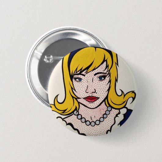 Pop-Kunstknopf von Frauen Button (Vorne & Hinten)