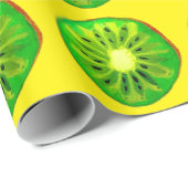 Pop kunstkunst helle Kiwfrucht Original Aquarell Geschenkpapier (Rolleneckpunkt)