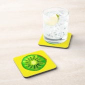 Pop kunstkunst helle Kiwfrucht Original Aquarell Getränkeuntersetzer (Rechte Seite)