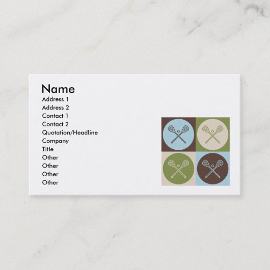 Pop-KunstLacrosse Visitenkarte (Vorderseite)