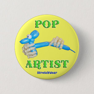 Pop-Künstler-Ballon-Hund Button