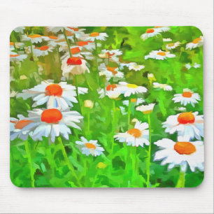 Pop Kunstlichter und farbenfrohe Art Daisies v1 z Mousepad