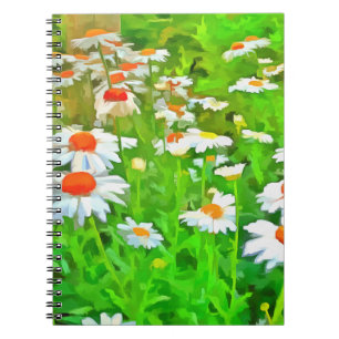 Pop Kunstlichter und farbenfrohe Art Daisies v1 z Notizblock