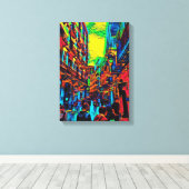 Pop-Kunstmalerei einer Straße in Barcelona Leinwanddruck (Insitu (Holzboden))